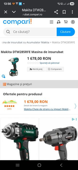 Pistol impact Makita DTW 285