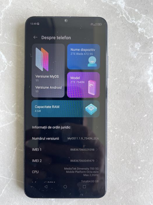 Zte blade A72 ,Sim 5G