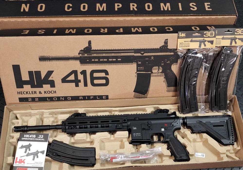 Super pusca HK 416d carabina de asalt 6mm,luneta,lumina led,demontabila,bile bonus !