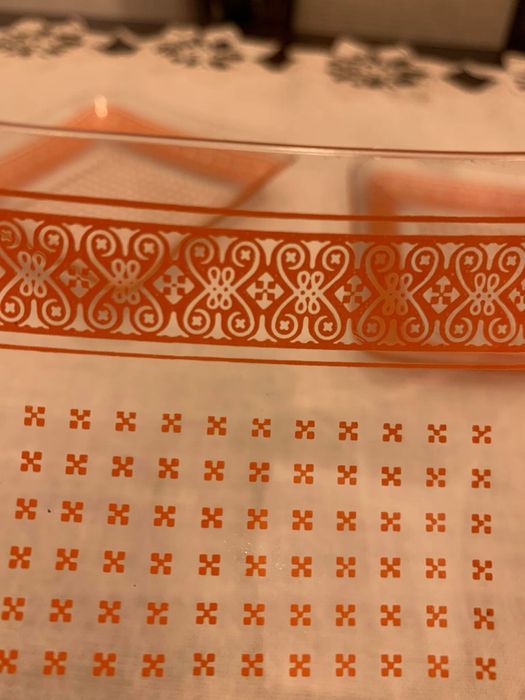 Стъклен сервиз - оранжев