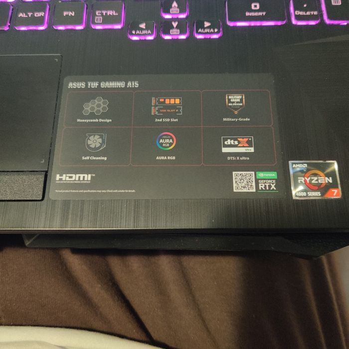 Laptop gaming asus ryzen 7 4800h rtx 2060 6gb 16 gb ram
