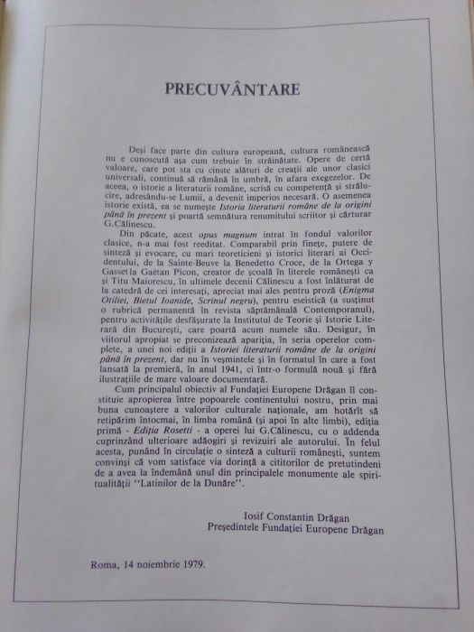 Unicat Istoria Literaturii Romane George Călinescu