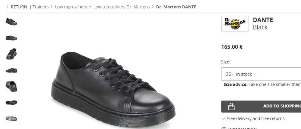 Pantofi sport casual 41 Dr. Martens piele naturala superioara moale