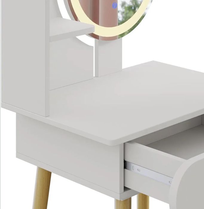 Дамска тоалетка с LED огледало + столче 6218