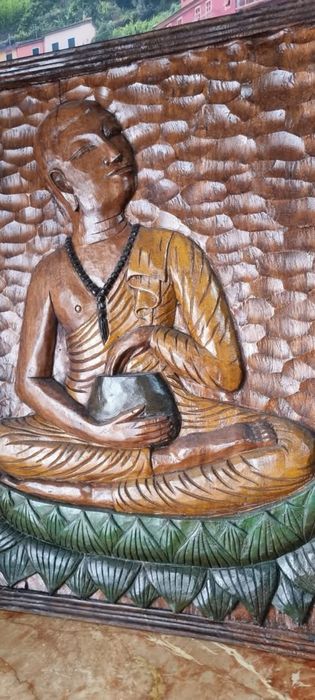 Tablou Sculptat Manual Lemn Masiv Budha