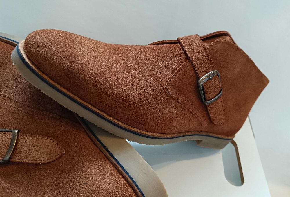 Ghete ankle monk 44 premium R. Island NOI piele naturala moale