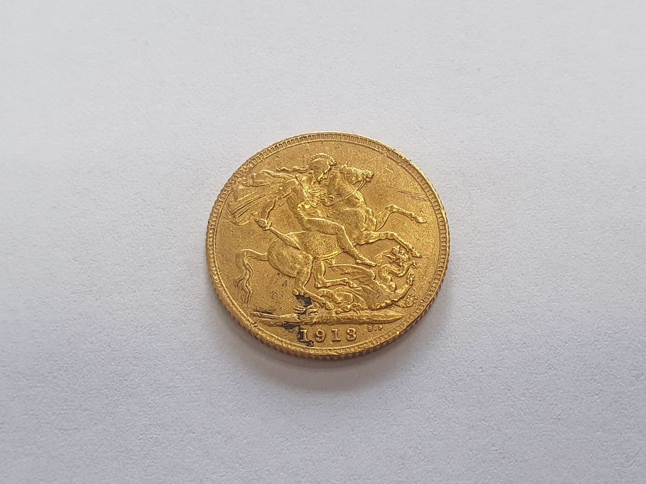 Monedă aur Sovereign 1913 – George V – 22K – 7,94 g – Anglia