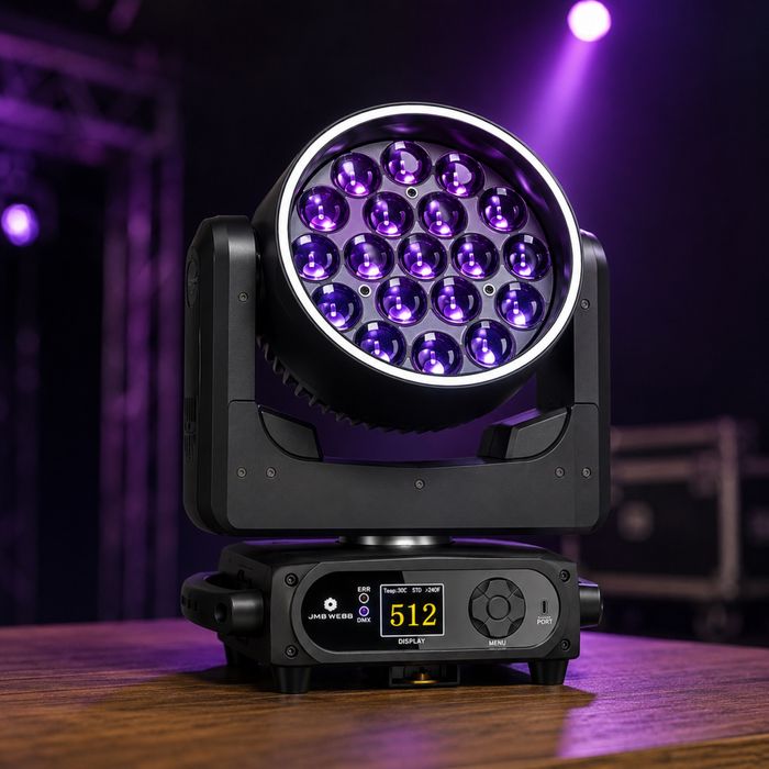 Moving Head Wash 19x15W RGBW-UV 6in1 ZOOM (Nou, sigilat)