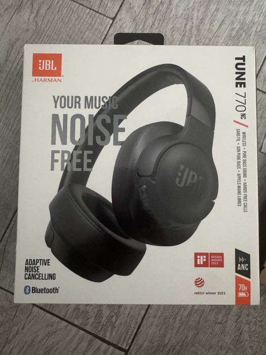 Casti audio Over-Ear JBL Tune 770NC, Wireless, ANC, Bluetooth, Multi-Point, Negru