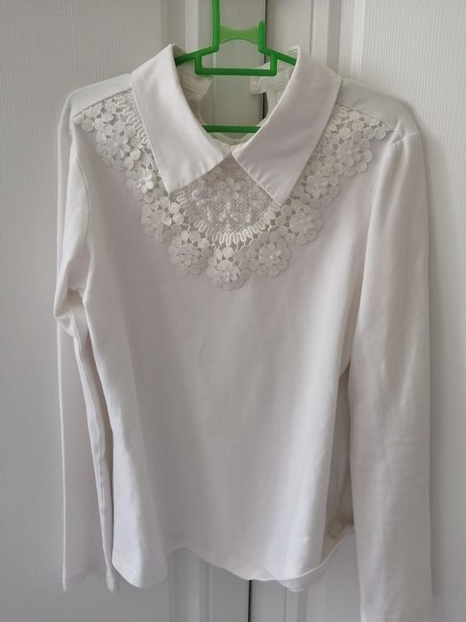 Школьная рубашка и лонгслив на девочку  на рост 122