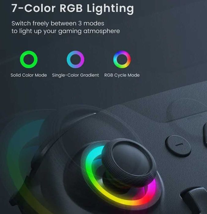 Controller wireless TOPWOLF HS-SW2504-BT pentru Nintendo Switch 2 – Hall Effect – RGB