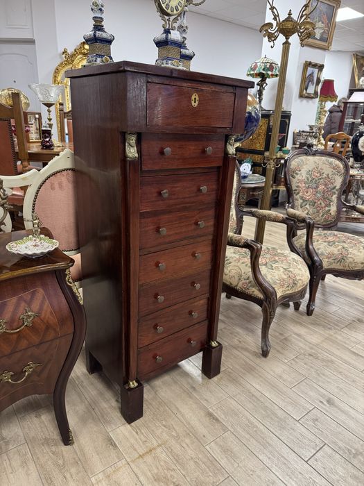 Saptamanal biedermeier din lemn masiv si elemente bronz