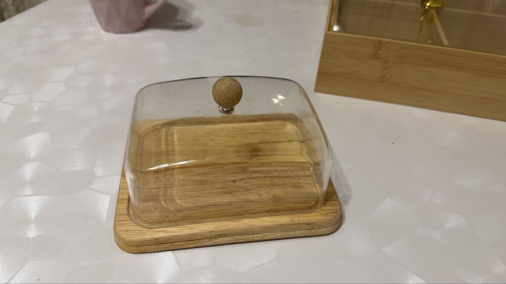 Посуда деревянная с крышкой