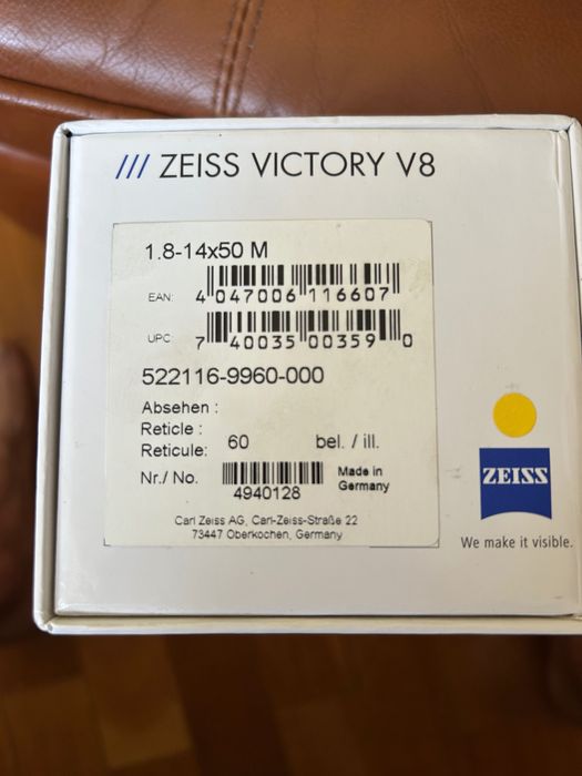 Luneta Zeiss Victory V8 1,8-14 x50 M