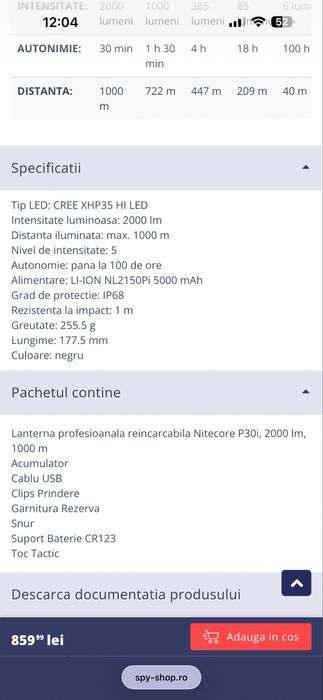 Lanterna Nitecore P30i