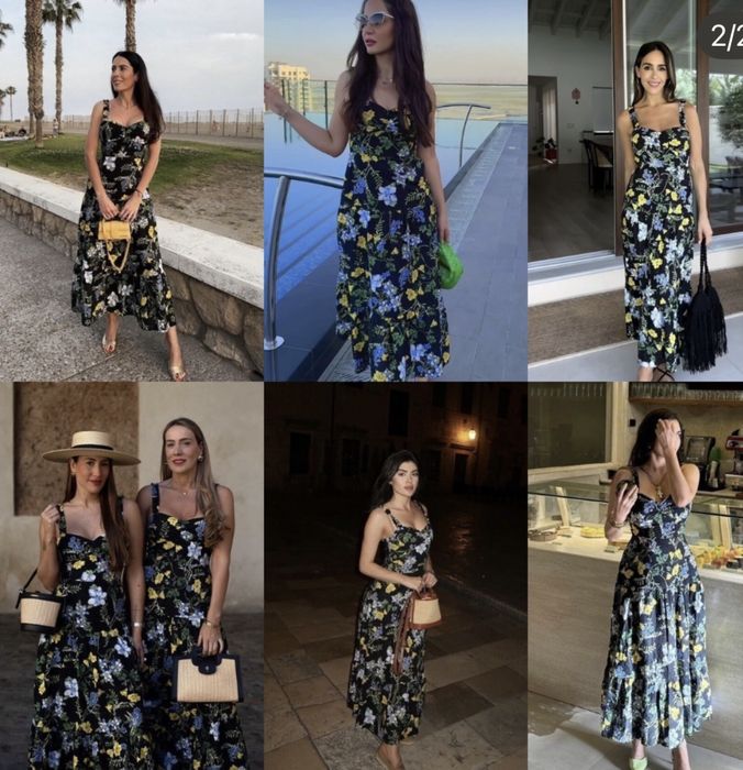 Rochie de vara, noua ,Zara , lunga, floral print, XS