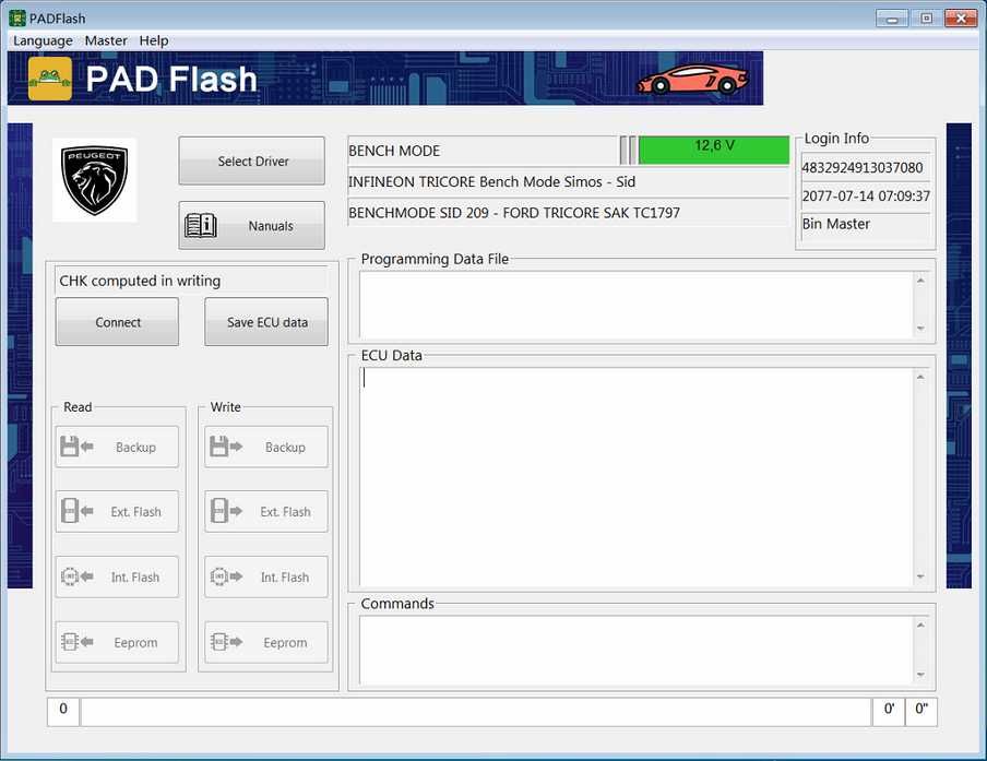 Programator PADFLASH Foxflash KT200 ECU TCU Tool OBD Bench Boot Mode