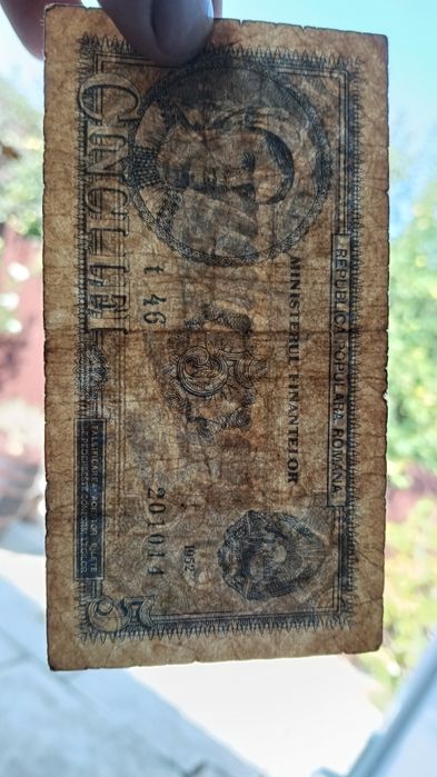 Bancnota 5 Lei 1952 , RpR