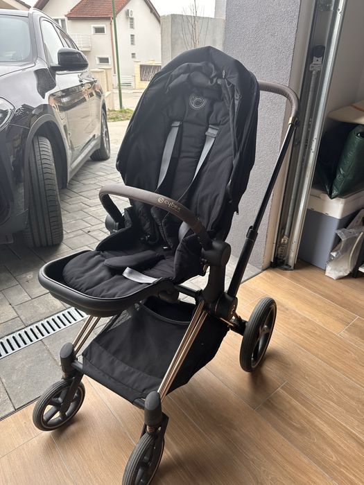 Cybex Platinum Priam 4 – Cadru Rose Gold/Brown + Scaun Sepia Black