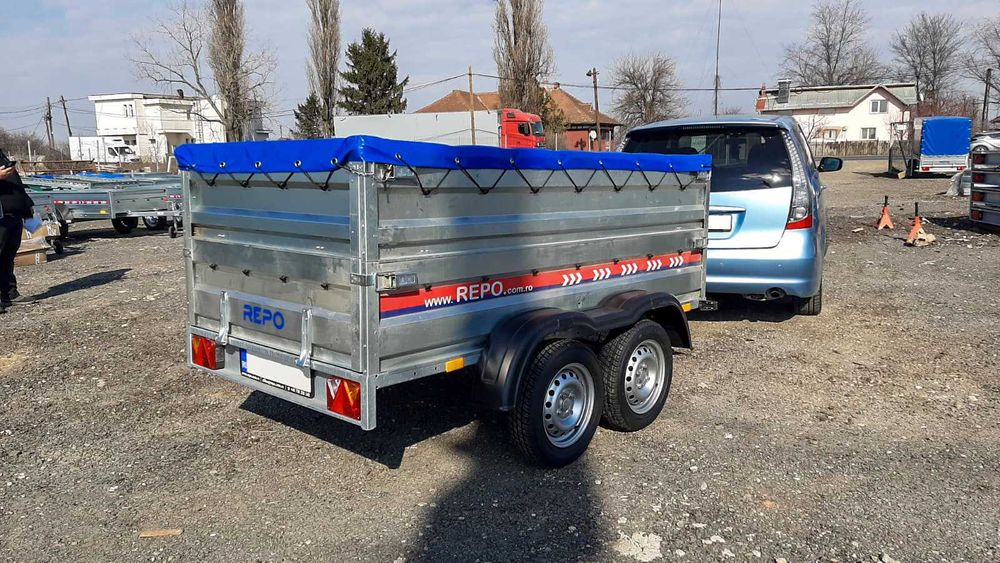 Remorca noua REPO 750kg doua axe , cu obloane basculabila