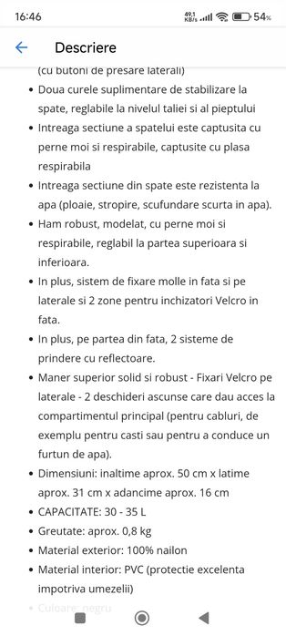 Rucsac tactic negru 35 L