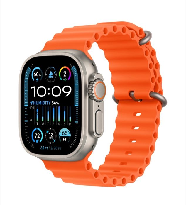 Apple Watch Ultra 2 / Black/Natural / Ocean Band/Orange / DeluxGSM