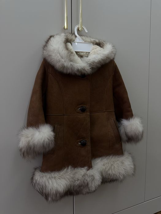 Дубленка для девочек 4-5-6 лет, Полностью натуральная