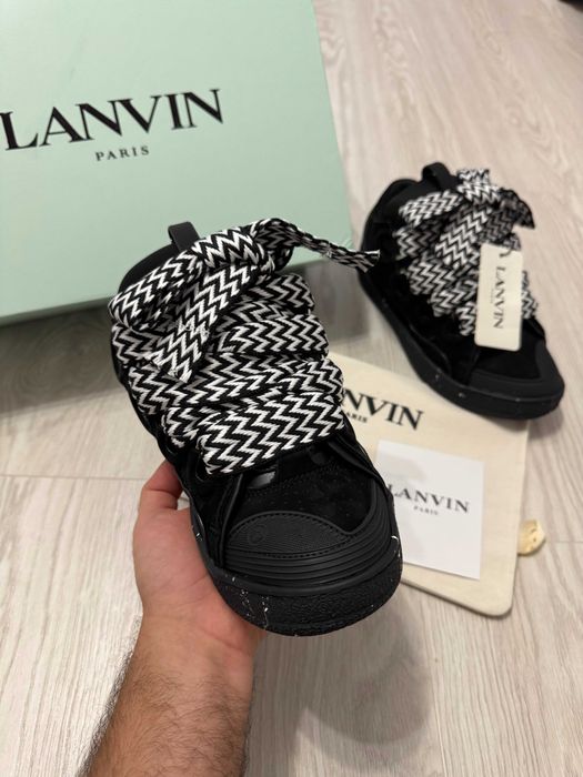 Adidasi Lanvin Curb, SNEAKERS Premium NOI, din Piele, Full Box