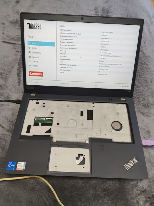 Componente Lenovo Thinkpad T14 gen 2  ,i5-1145G7 ,8gb RAM ,display 14 inch fhd ips curat  incomplet