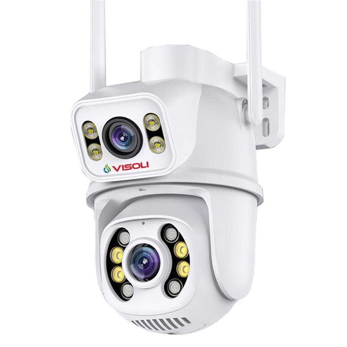 Camera De Supraveghere Video CCTV Dubla WIFI Visoli® QW25-Double 8MP