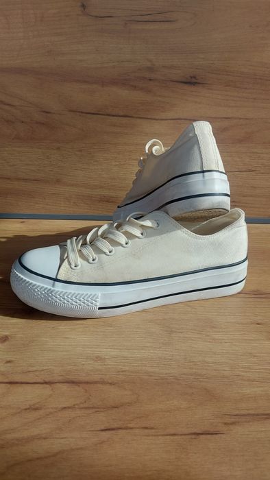 Гуменки #38 Jenny Fairy  бяла подметка с кремав текстил