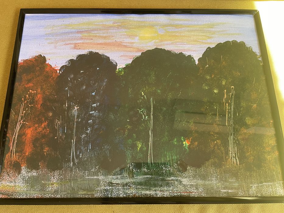 Картина  с дървета в рамка