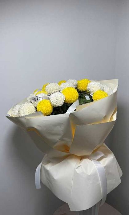 Букет хризантем «Пинг-понг» момоко. Шымкент