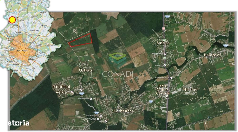 Corbeanca- Teren 45 Ha cu PUZ aprobat