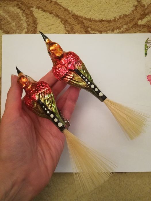 Елочные игрушки птички