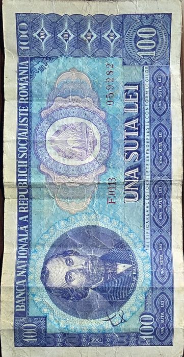 Bacnota 100 lei 1966