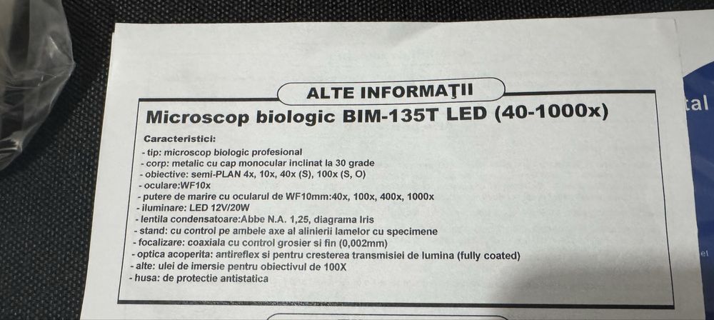 Microscop Biologic BTC BIM135T-LED cu Camera digitala MicroQ 5,1 MP