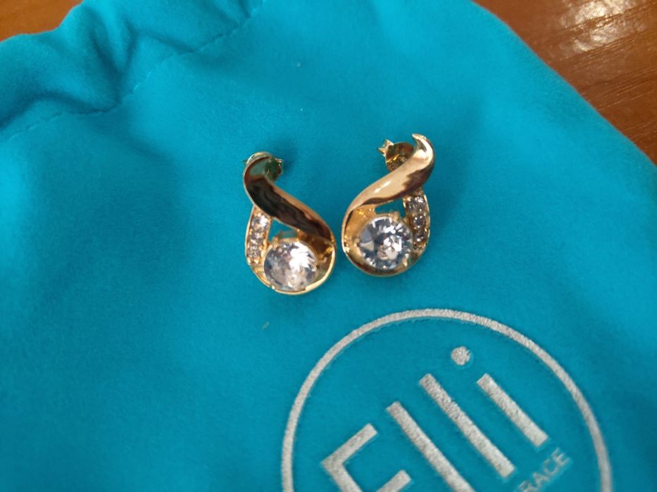 Позлатени обеци сребро 925