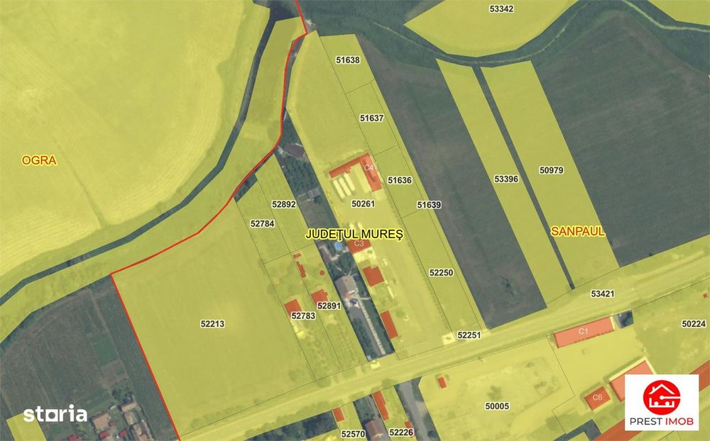 Terenuri de vanzare Sinpaul – 3 parcele 1000 mp, acces E60, 25 €mp
