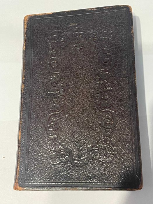 Biblia / Biblie buzunar , 1860 , engleza, coperta piele, 15x10 cm