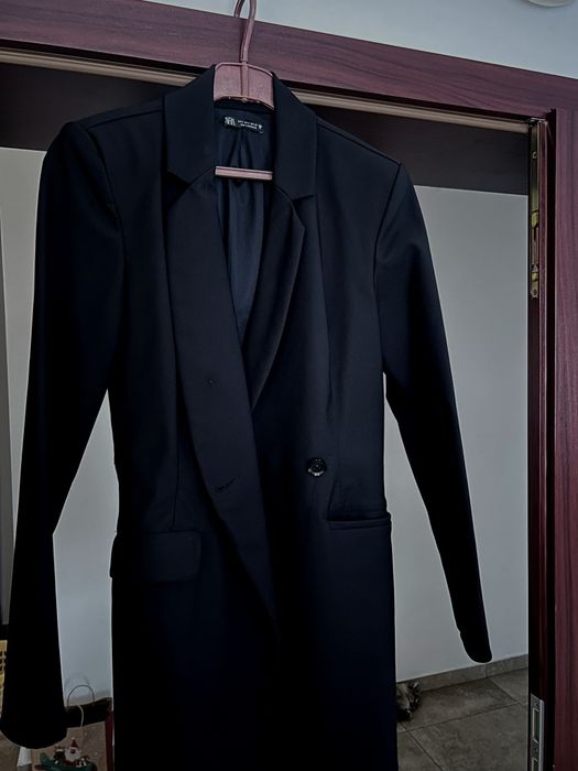 Sacou negru femei cu pantaloni scurti cusuti 36 S Zara