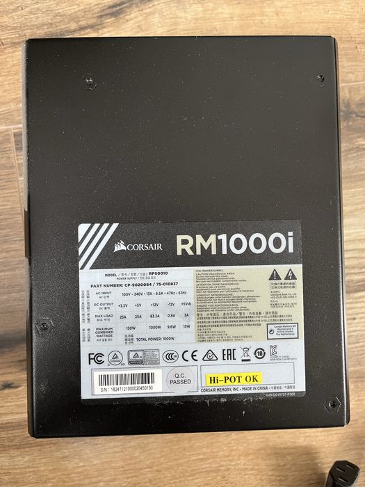 Sursa Corsair RM1000i + cabluri CableMod