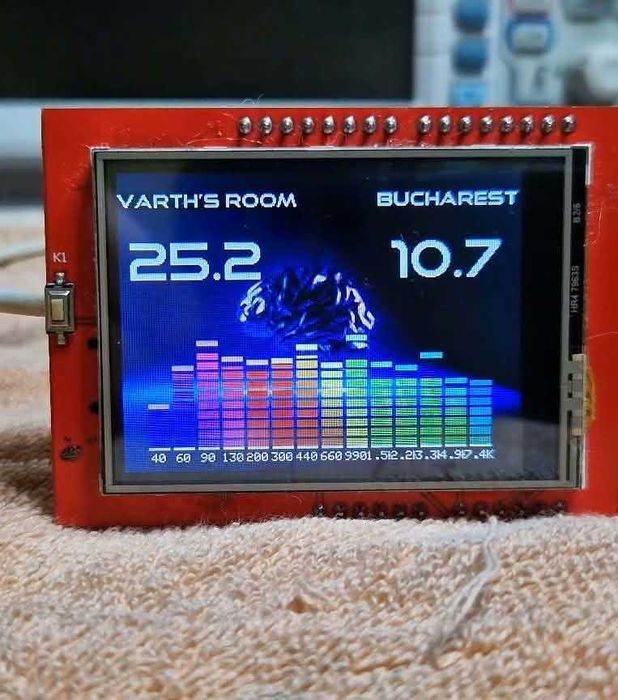 esp32, ILI9431, Audio spectrum analyzer, bargraph, vumeter, proiecte la comanda...
