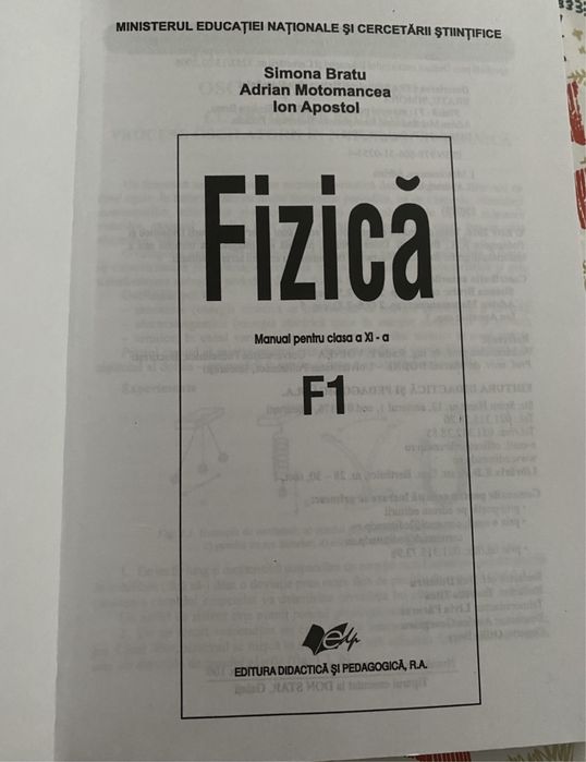 Simona Bratu-Manual de Fizică- cls. XI, F1