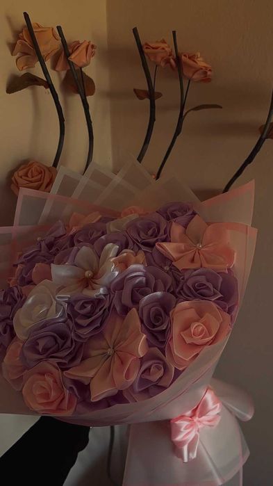 Вечни рози (сатенени) букети