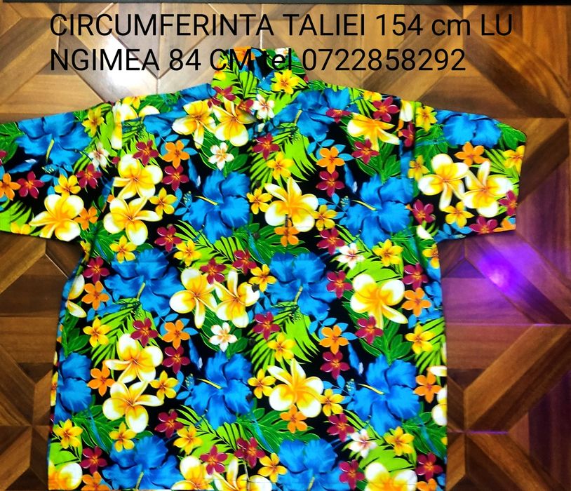 camasa inflorata Hawaii (60) are 154 cm de jur împrejurul burtii lungimea 84 cm