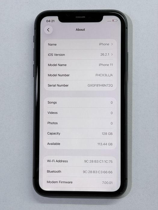 iPhone 11 Black 128GB 92% battery