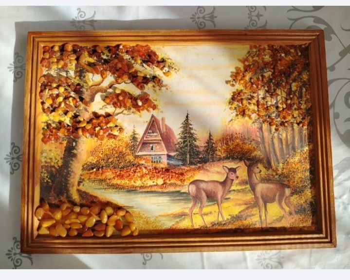 Картина янтарная советская