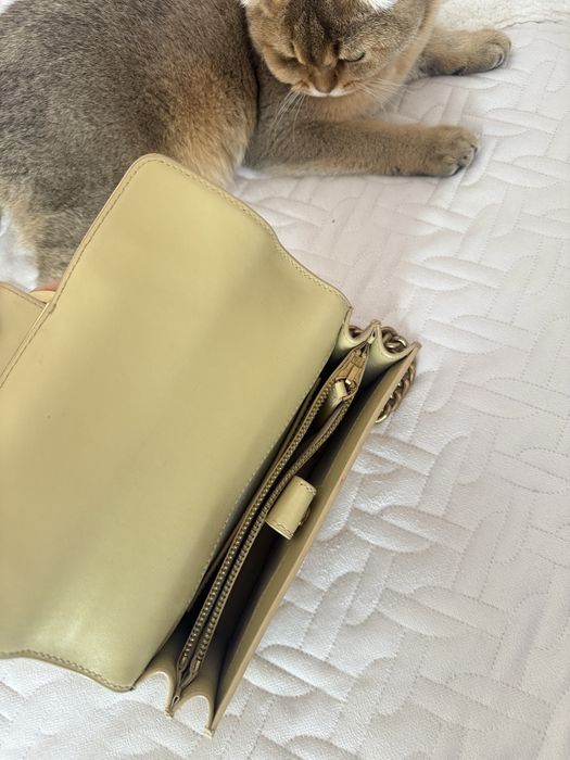 Дамска чанта Pinko Love Bag – цвят горчица, оригинал