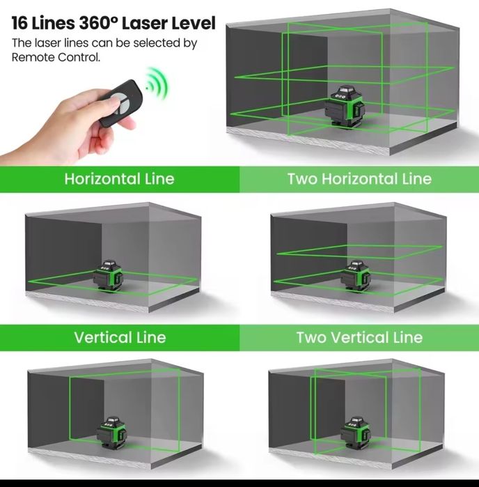 Nivela laser 4D CU 16 linii, 4 fascicule  pana la 30m